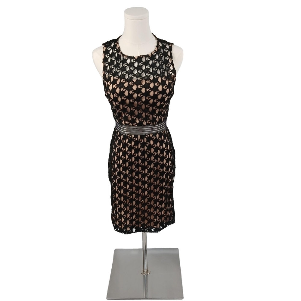 City Studio Black Star Lace Overlay Dress S / Juniors 3